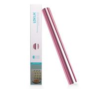 LOKLIK Rouleau Rose de Vinyle Permanent Adhésif Miroir Métallique - Surfaces Dures - 30.5 x 180 cm - Finition Brillante et Réfléchissante - Résistant à l’Eau - Pour Textiles, Métal, Plastique