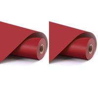 LOKLIK Rouleau Rouge de Vinyle Permanent Adhésif Matte Tissus Vêtement 1 pc 30.5 x 180 cm (Lot de 2)