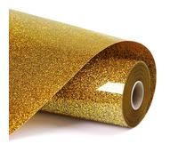 LOKLIK Rouleau Or de Vinyle Pailleté Transfert de Chaleur Thermocolant Tissus Vêtement 1 pc 30.5 x 90 cm, Standard