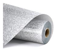LOKLIK Rouleau Argent de Vinyle Pailleté Transfert de Chaleur Thermocolant Tissus Vêtement 1 pc 30.5 x 90 cm, Standard