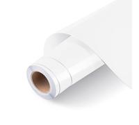 LOKLIK Vinyle Adhésif Permanent Brillant - Blanche - 30,5 x 180 cm - Résistant à l’Eau et aux UV - Idéal pour Verre, Métal, Céramique, Plastique - Compatible avec Cricut, Silhouette