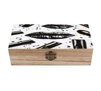 LOKLNEYK Boîte à bijoux en bois noir cool rouge à lèvres magnifiquement boîte souvenir pour ranger bijoux, pièces de monnaie, cartes tartot, petits trésors