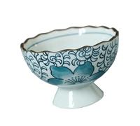 LOKLNEYK Bol à nouilles en céramique, Bol à fruits en céramique, bol de style japonais, tasses dessert, la crème glacée, bols poterie, nouilles, bagatelles sur pieds, riz(Green)