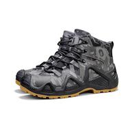 LOKLNEYK Bottes de combat antidérapantes pour hommes, bout en caoutchouc, bottes tactiques pour hommes, imperméables et durables pour les aventures en plein air(Black,46 EU)