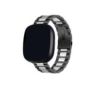 LOKLNEYK Bracelet de ceinture en métal adapté for Fitbit Versa 2 3 4 bandes bracelet de montre en acier adapté for Sense 2 Lite Correa(Black silver,Versa 2 1or Lite)