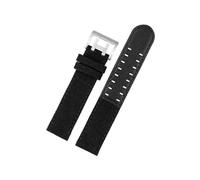 LOKLNEYK Bracelet de montre for hommes, en cuir véritable et Nylon, adapté for Hamilton kaki Field H760250/h77616533/h70605963 H68201993, 20mm 22mm(Black silver clasp,22mm)