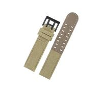 LOKLNEYK Bracelet de montre for hommes, en cuir véritable et Nylon, adapté for Hamilton kaki Field H760250/h77616533/h70605963 H68201993, 20mm 22mm(Khaki black clasp,20mm)