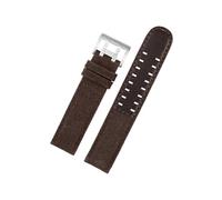 LOKLNEYK Bracelet de montre for hommes, en cuir véritable et Nylon, adapté for Hamilton kaki Field H760250/h77616533/h70605963 H68201993, 20mm 22mm(Brown silver clasp,20mm)