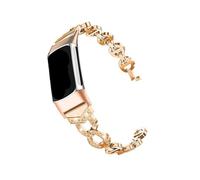 LOKLNEYK Bracelet en acier inoxydable entièrement diamanté, compatible avec for Fitbit Charge5(Silver)