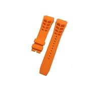 LOKLNEYK Bracelet en caoutchouc naturel imperméable, compatible avec les bracelets for Richard Miller de 25 mm x 20 mm.(Orange,Silver buckle)