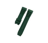 LOKLNEYK Bracelet en caoutchouc naturel imperméable, compatible avec les bracelets for Richard Miller de 25 mm x 20 mm.(Green,Without buckle)
