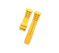 LOKLNEYK Bracelet en caoutchouc naturel imperméable, compatible avec les bracelets for Richard Miller de 25 mm x 20 mm.(Yellow,Black buckle)