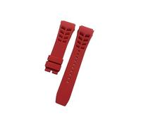 LOKLNEYK Bracelet en caoutchouc naturel imperméable, compatible avec les bracelets for Richard Miller de 25 mm x 20 mm.(Red,Black buckle)