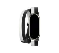 LOKLNEYK Bracelet En Cuir À Double Boucle For Xiaomi Mi Band 8, Bracelet De Remplacement Adapté Aux Connecteurs Métalliques NFC For Miband 8(Black)