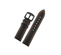 LOKLNEYK Bracelet en cuir et nylon compatible avec les bracelets en toile for TAG Heuer F1 Series/Rossini 519955(Black orange-black,20mm)