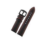 LOKLNEYK Bracelet en cuir et nylon compatible avec les bracelets en toile for TAG Heuer F1 Series/Rossini 519955(Black red-black,21mm)