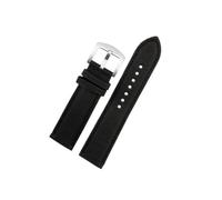 LOKLNEYK Bracelet en cuir et nylon compatible avec les bracelets en toile for TAG Heuer F1 Series/Rossini 519955(Black black-silver,24mm)