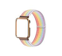 LOKLNEYK Bracelet En Nylon Adapté For Redmi Watch 2 /Xiaomi Mi Watch Lite/POCO Watch Strap Bracelet Band Boîtier En Métal Housse De Protection Bracelet En Nylon(6.Colorful band,For POCO Watch)