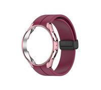 LOKLNEYK Bracelet en silicone et étui for Samsung Watch 4/5 Pro 40 44 mm 45 mm avec boucle(Wine red,Watch 5 Pro 45mm)