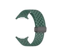LOKLNEYK Bracelet en silicone for Samsung Galaxy Watch 7 Ultra 47 mm avec boucle déployante et étui for montre Watch7(Dark Green)