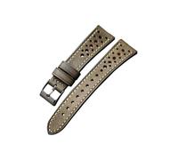 LOKLNEYK Bracelet ultra-fin en cuir respirant for hommes, 18 20 21 22MM(Grey,21mm)