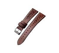 LOKLNEYK Bracelet ultra-fin en cuir respirant for hommes, 18 20 21 22MM(Maroon,18mm)