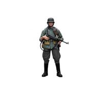 LOKLNEYK Figurine de soldat mobile, à l'échelle 1/18, vintage, avec articulations et accessoires, figurine de collection militaire historique pour les amateurs et les adolescents (Wehrmacht allemande)