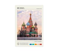 LOKLNEYK Impression sur toile pour salon, chambre à coucher, motif Russie, Moscou, Europe, Asie, 20 x 30 cm