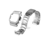 LOKLNEYK Kit De Modification For DW5600-5610/GMWB5000, Boîtier En Métal, Bracelet Adapté For GWM 56100/DW 5035, Bracelet En Acier Inoxydable, Remplacement De Montre.(Silver case,5610)