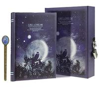 LOKLNEYK Like a Dream Moonlight Pattern Sketch Writing Verrouillable 288 pages DaiJournal Journal secret avec étui de rangement A6 Couleur envoyée au hasard