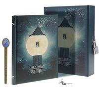 LOKLNEYK Like a Dream Moonlight Pattern Sketch Writing Verrouillable 288 pages DaiJournal Journal secret avec étui de rangement A6 Couleur envoyée au hasard