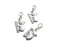 LOKLNEYK Lot de 5 breloques koala à clipser avec fermoir mousqueton pour collier, bracelet, porte-clés ou fermeture éclair