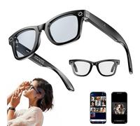 LOKLNEYK Lunettes connectées avec caméra, étanches IP65 | Appels Bluetooth | Lecture de musique | Reconnaissance d'images | Photo | Vidéo | Enregistrement(Parent,B)