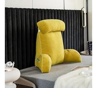 LOKLNEYK Oreillers de Dossier multifonctionnels, Coussin canapé et Chevet, avec accoudoir, for Lire des Jeux télévisés, Regarder se détendre(Streamer Yellow)