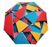 LOKLNEYK Petit parapluie pliable en fragments colorés coupe-vent de voyage léger et compact pour poche