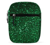 LOKLNEYK Petit sac à bandoulière pour homme et femme avec paillettes vertes scintillantes, sac à bandoulière tendance pour voyage, course à pied avec sangle réglable