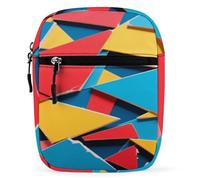 LOKLNEYK Petit sac à bandoulière pour homme et femme, fragments colorés, sac à bandoulière tendance pour voyage, course à pied avec sangle réglable