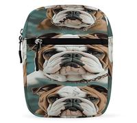 LOKLNEYK Petit sac à bandoulière pour homme et femme, motif bouledogue anglais amusant, tendance, sac à bandoulière pour voyage, course à pied avec sangle réglable