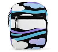 LOKLNEYK Petit sac à bandoulière pour homme et femme, motif nuages doux, sac à bandoulière tendance avec sangle réglable