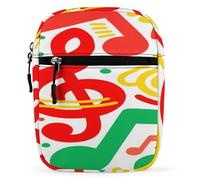 LOKLNEYK Petit sac à bandoulière tendance pour homme et femme, motif notes joyeuses, sac à bandoulière pour voyage, course à pied avec sangle réglable