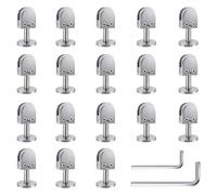 LOKLNEYK Pinces à Verre, Lot de 18 Pinces à Verre en Acier Inoxydable 304 for étagères 8, 10 et 12 mm, for balcons clôtures. Plus fiable(12mm,40mm High)