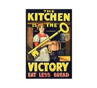 LOKLNEYK Poster Wwi Propaganda Kitchen Is The Key To Victory Restored 1917 - Impression sur toile - Décoration murale pour salon, chambre à coucher - 50 x 75 cm