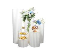 LOKLNEYK Présentoirs cylindriques ronds, colonnes pliables en carton et papier for fêtes mariages(Wit)