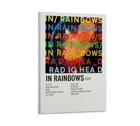 LOKLNEYK Radiohead In Rainbows, poster d'art mural moderne minimaliste pour salon, chambre à coucher, bureau, une décoration simple mais frappante pour les maisons modernes, 30 x 45 cm, style cadre