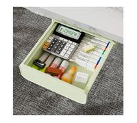 LOKLNEYK Rangement sous Le Bureau, Boîte de Rangement sous Le Bureau, Organiseur Auto-adhésif, Plateau Coulissant, Gris 1, Taille(Green2)