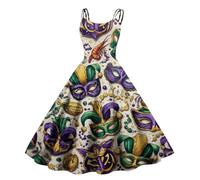 LOKLNEYK Robe Carnaval Femme Robe Hiver Femme Oversize Jour De L'an Tenue Sequins Cadeau Haut Glamour Manche Longue Adulte Vintage Carnaval Renne Vetement 2#Jaune terreux M