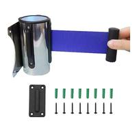 LOKLNEYK Ruban de barrière rétractable, Barrière de sécurité Murale Anti-Foule avec Ceinture Fixe et séparateurs Ligne 2, 3 ou 5 m dépliés(3M/9.8FT)