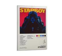 LOKLNEYK Starboy The WeekndPoster mural moderne minimaliste pour salon, chambre à coucher, bureau, une décoration simple mais frappante pour les maisons modernes, 30 x 45 cm, style cadre