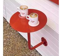LOKLNEYK Table Basse Murale, Petite Table Basse Ronde Murale Rouge, d'appoint Flottante en Fer forgé de Type L for Cocktails et cafés
