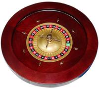 LOKLNEYK Table de Roulette, Jeu de Roulette en Bois avec zéro Unique, roulements précision qualité Casino, Table Parfaite, Accessoires Jeu fête, Roue Acajou